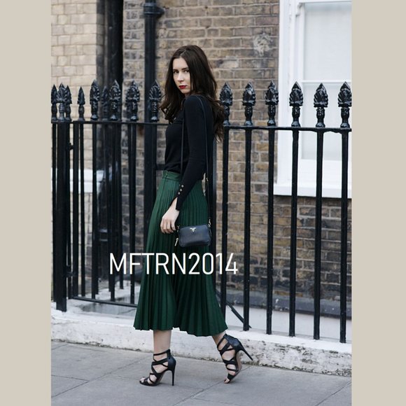 ZARA Metallic Pleated Skirt - Picture 3 of 15